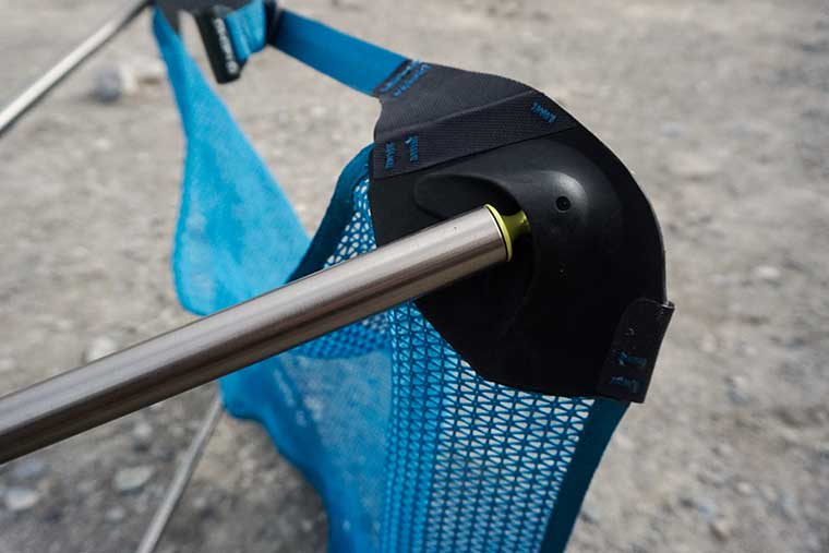 Easy to attach ball-and-socket attachments secure the Moonlite seat to the frame