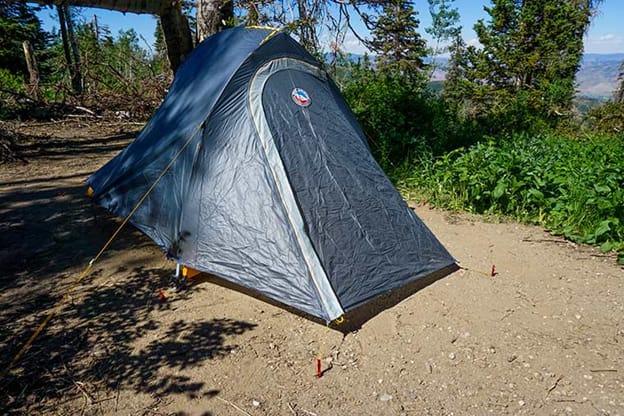 Fly Creek HV UL2 Bikepack Tent with rain fly in the woods