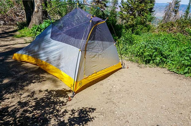 Fly Creek HV UL2 Bikepack Tent in the forest with Fly Removed 