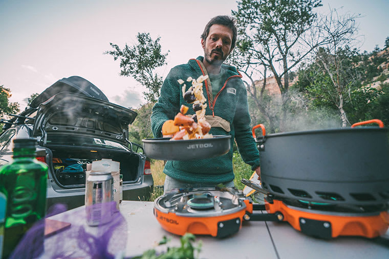 Cooking up vegetables on the Jetboil genesis using the 10