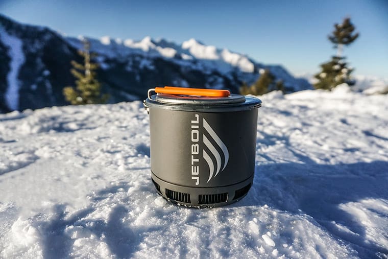 The Jetboil Stash packed away with everything nested inside