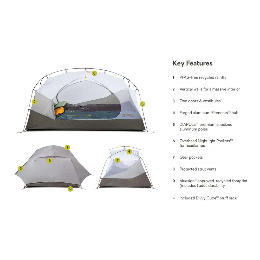 NEMO Aurora 2P Backpacking Tent & Footprint | Campman NEMO Aurora 2P Backpacking Tent & Footprint | Campman
