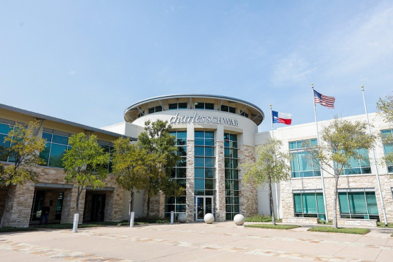 The exterior of Charles Schwab headquarters building in Westlake, Texas. 