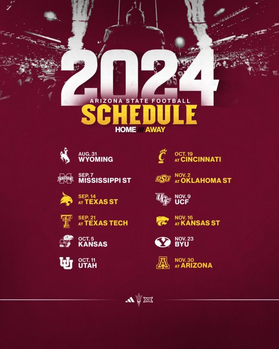 Sun Devil Football's 2024 schedule in the Big 12 The ASU Family Hub