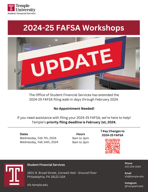 202425 FAFSA Filing The Temple Parent and Family Experience