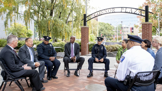 emple University President Jason Wingard met with members of the Temple University Police Department and parents from the Temple Family Council 