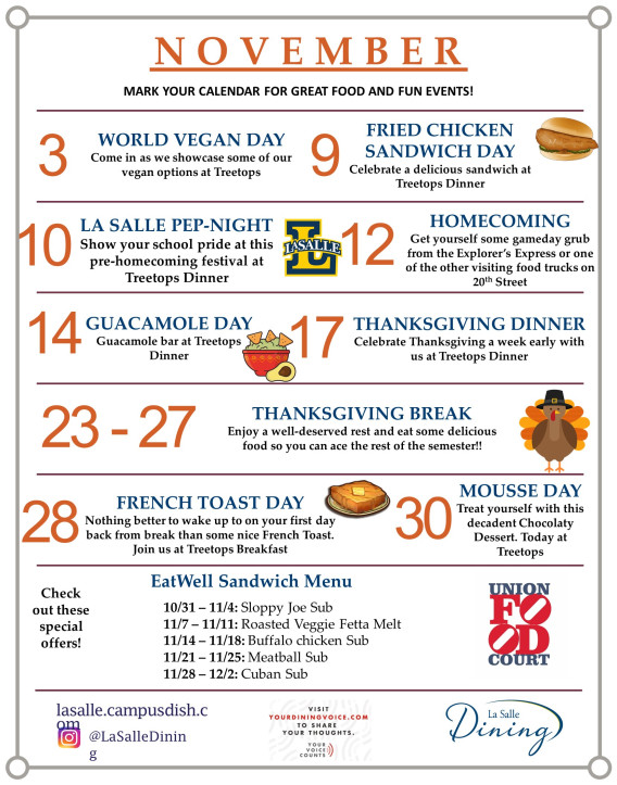 November Special Events in Dining Services