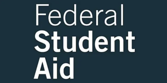 White text on dark blue background: Federal Student Aid