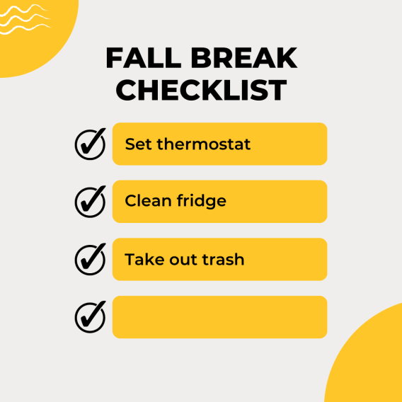 Fall Break Housing Checklist Owl Family Hub