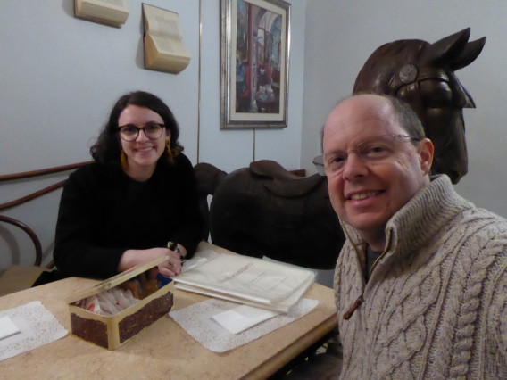 Temple Family Council member Steve Stern (right) while visiting his daughter Helen (left) during her semester abroad in Rome. 