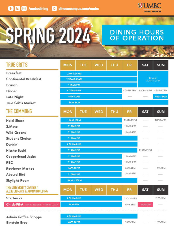 Spring Semester Hours UMBC Family Connection