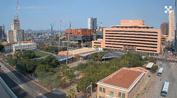 Screenshot of the new ASU webcam shows the Downtown Phoenix campus