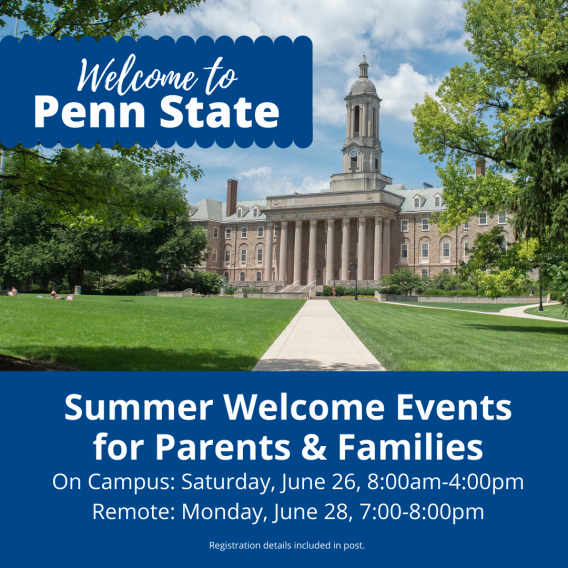 Old Main with welcome message - event details in post