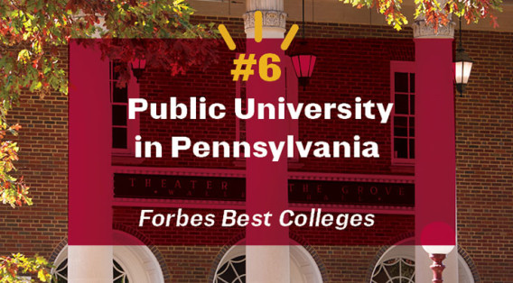 text: #6 public university in Pennsylvania Forbes best colleges