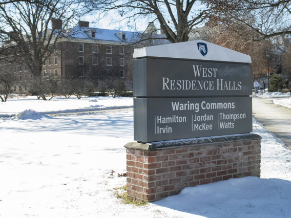 Beginning in April, signage will direct students to locations in their residence halls and living areas where they can drop off gently used and unwanted items for donation to Goodwill.  Credit: Patrick Mansell / Penn State. Creative Commons