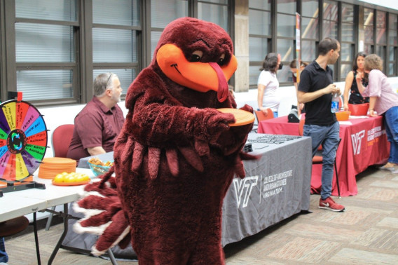 The HokieBird made an appearance at the inaugural First Year Finish event in April