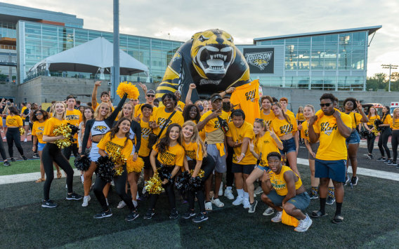 Students participate in last year's "Gold Rush" game. TU's first home game this season is against Baltimore County rival Morgan State on Saturday, Sept. 10. (Alex Wright / Towson University) 