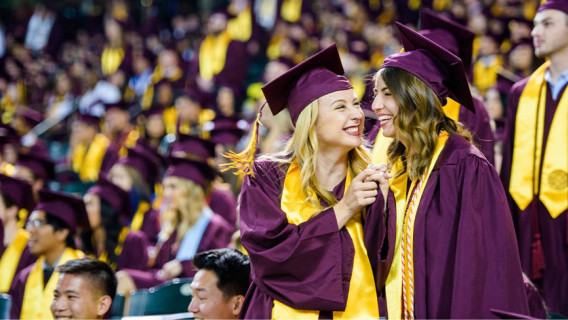 girls graduating in ASU cap and gown