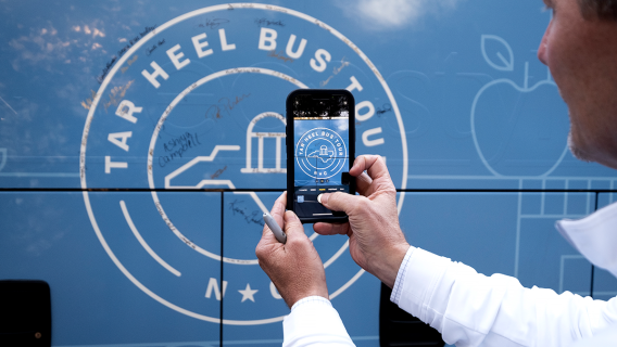 “The Tar Heel Bus Tour is an opportunity for administrators and faculty to see the towns and communities our students call home and witness first-hand the challenges and opportunities across the state of North Carolina," Chancellor Kevin M. Guskiewicz said