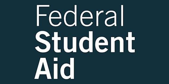 White text on dark blue background: Federal Student Aid