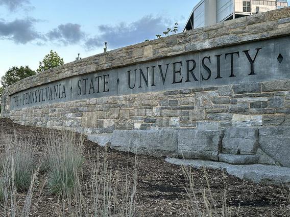 Large Pennsylvania State University stone sign