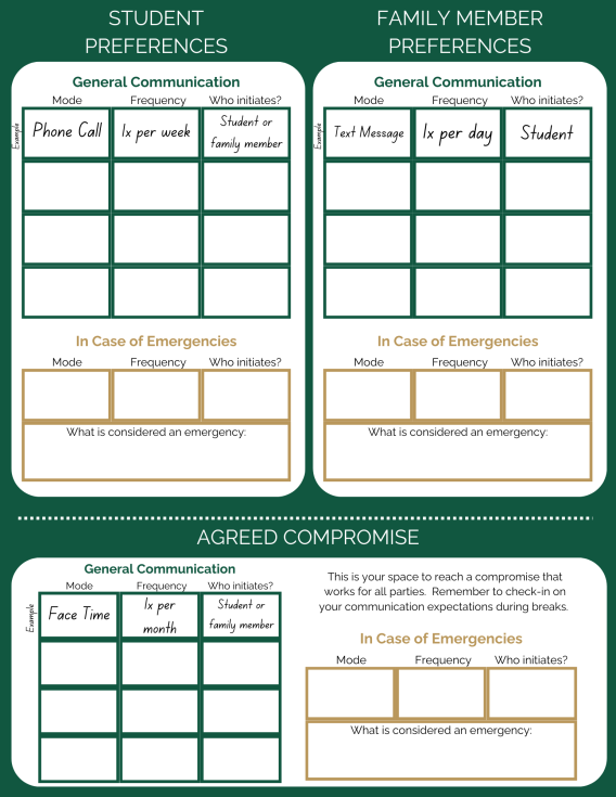 Communication Worksheet for Families