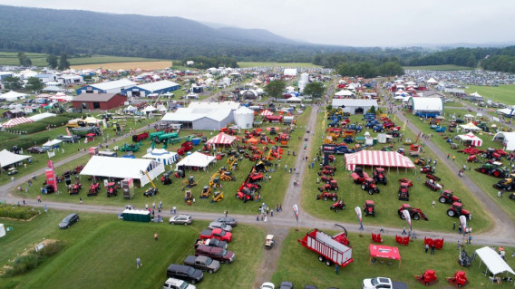 An aerial view of a fair