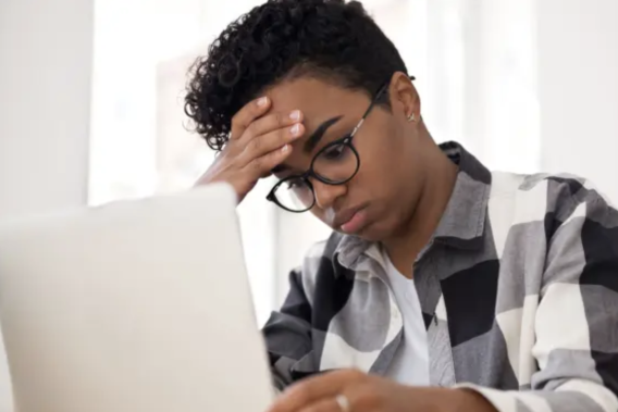 Student working on laptop