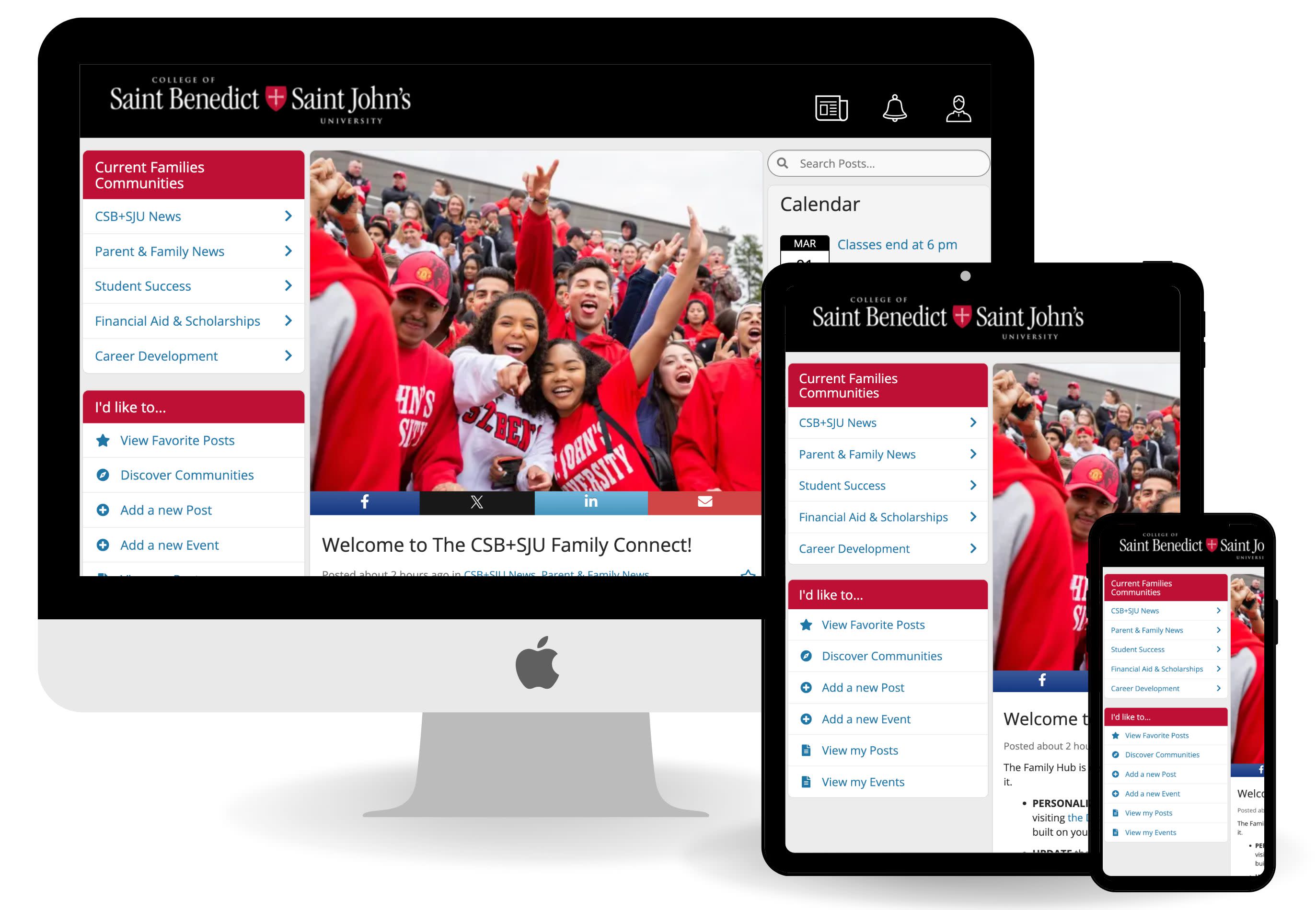 Create a new account CSB+SJU Family Connect