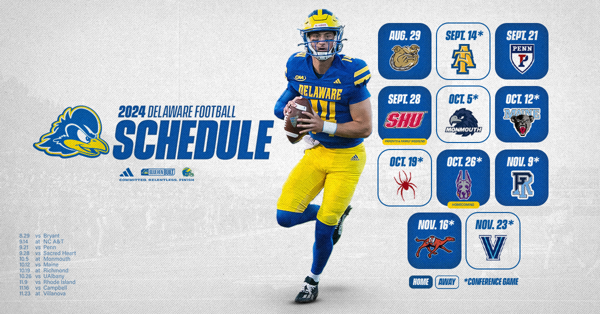 2024 Football Schedule | The Blue Hen Family Hub