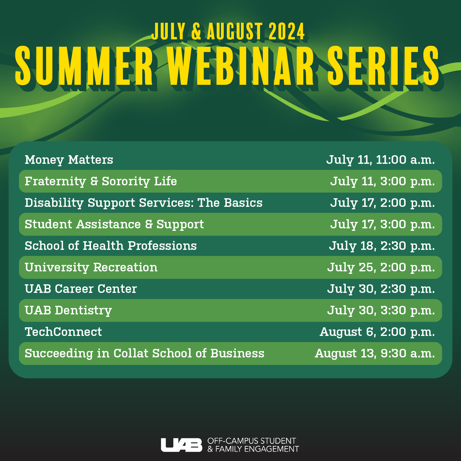 Summer webinars 2024 continue the uab family hub