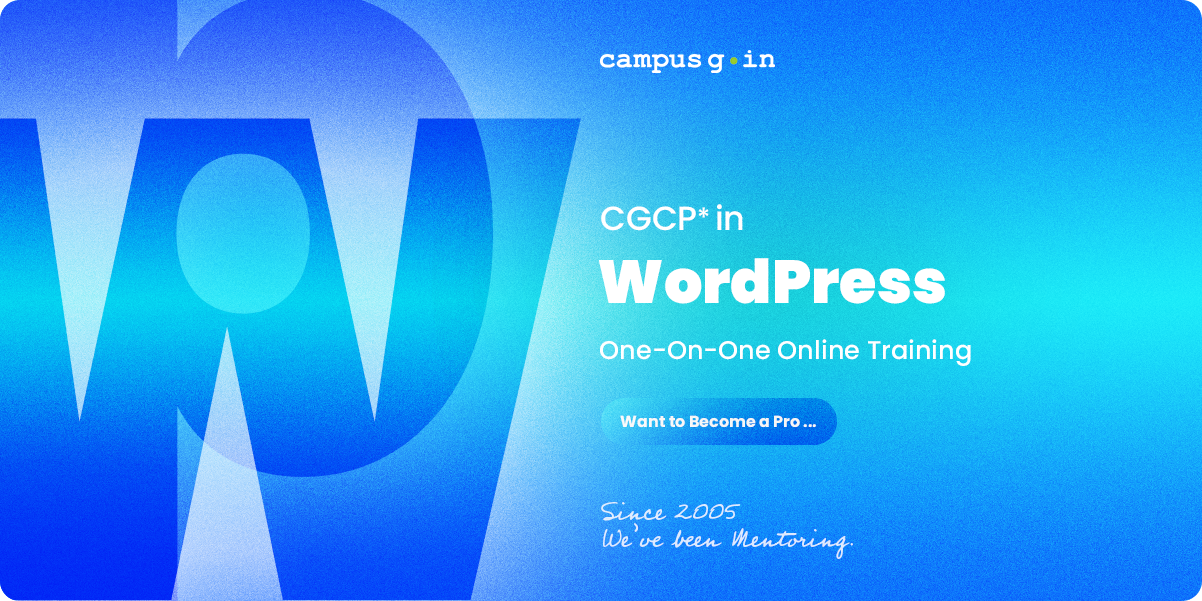 Campus G One on One Online Training - WordPress