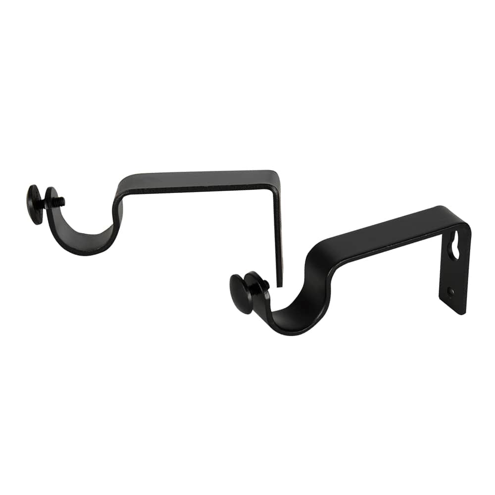 Supports pour tringle à rideaux noir Pqt/2 VERTUO