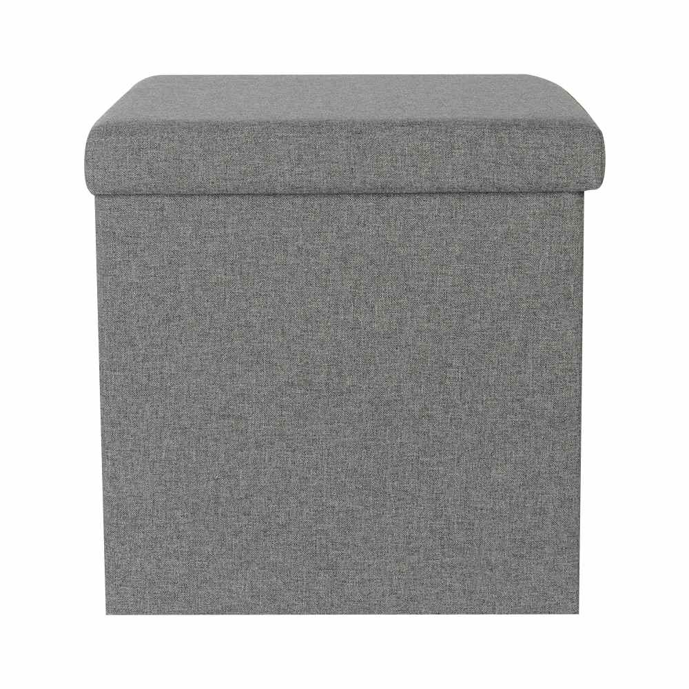 Pouf de rangement pliable gris 15 po ASTELLA