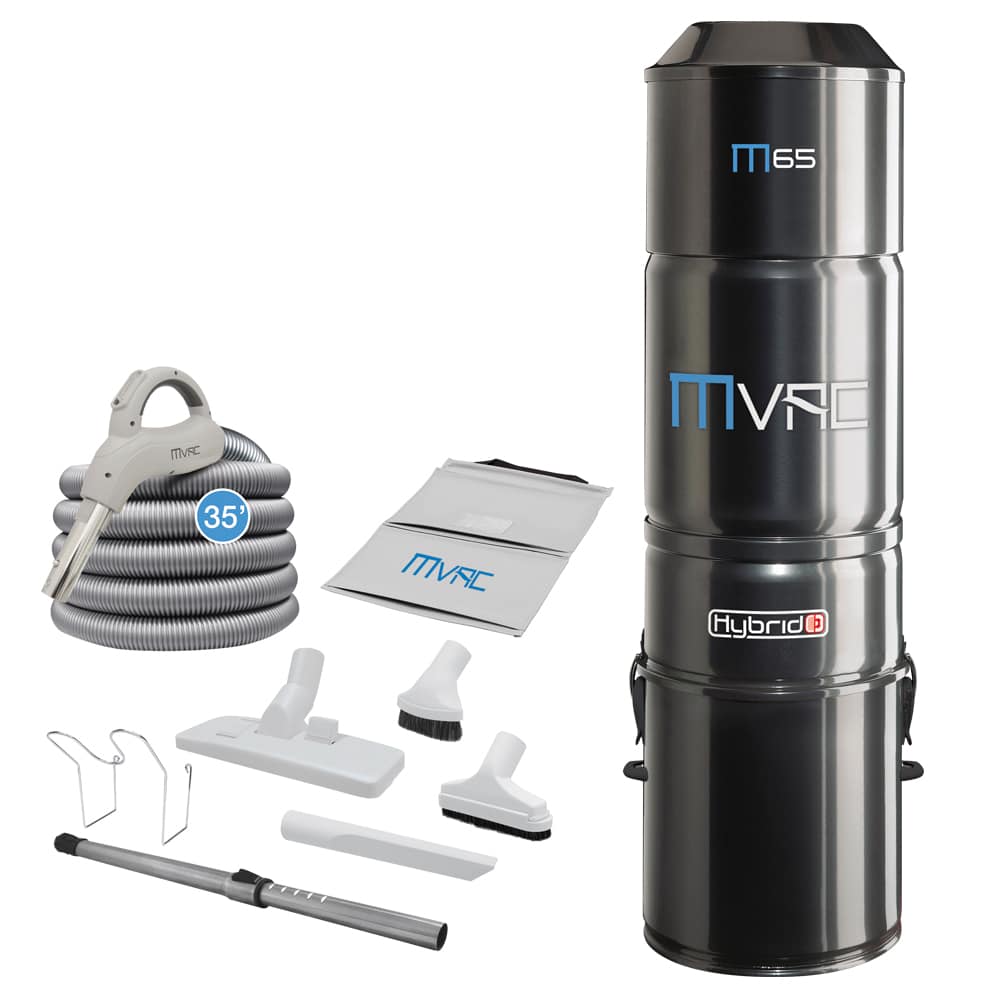 Aspirateur central Mvac M65 filtration hybrid 666AW filtre Hepa 17,4 L 64 dB