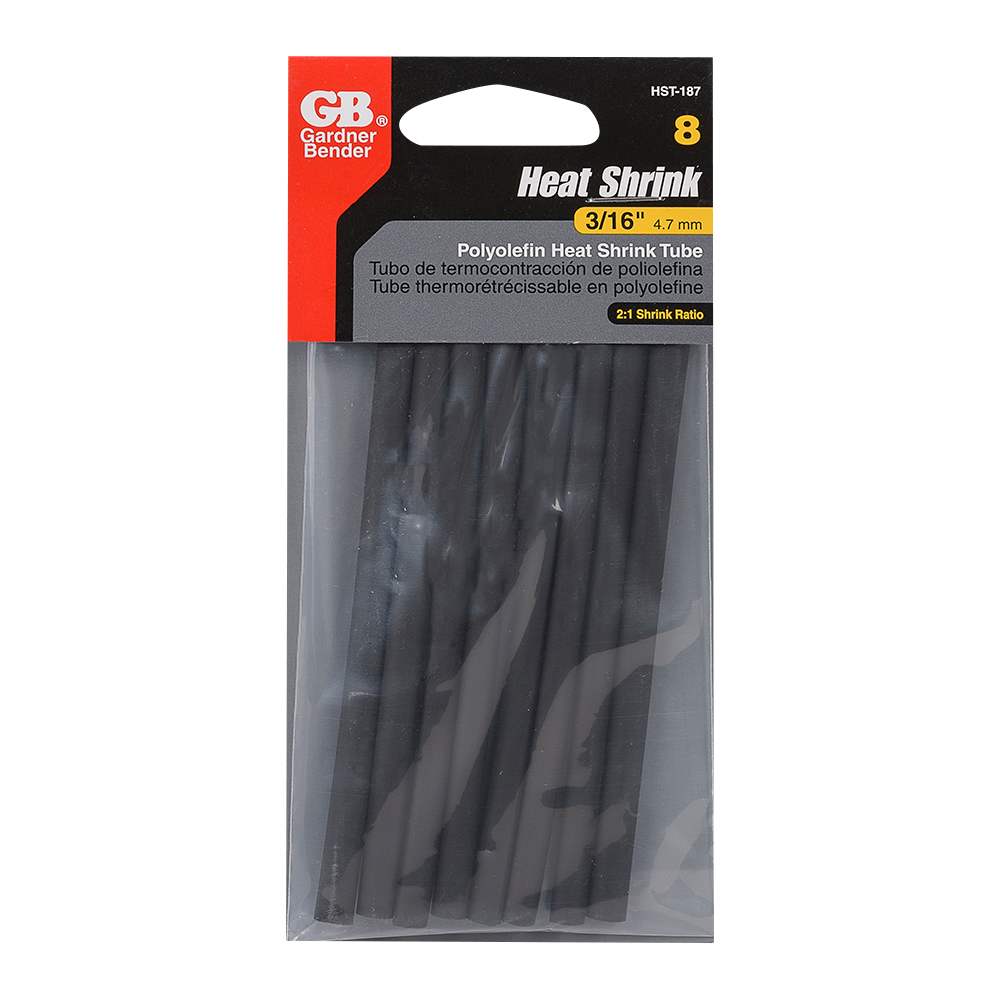 Heat Shrink Tubing 3/16 in. (4.8 mm) Pkg/8