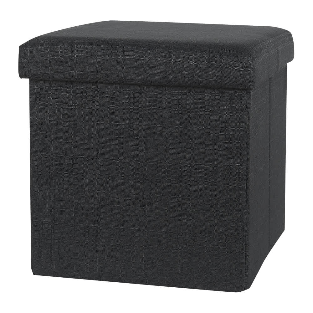 Pouf de rangement pliable noir 15 po ASTELLA