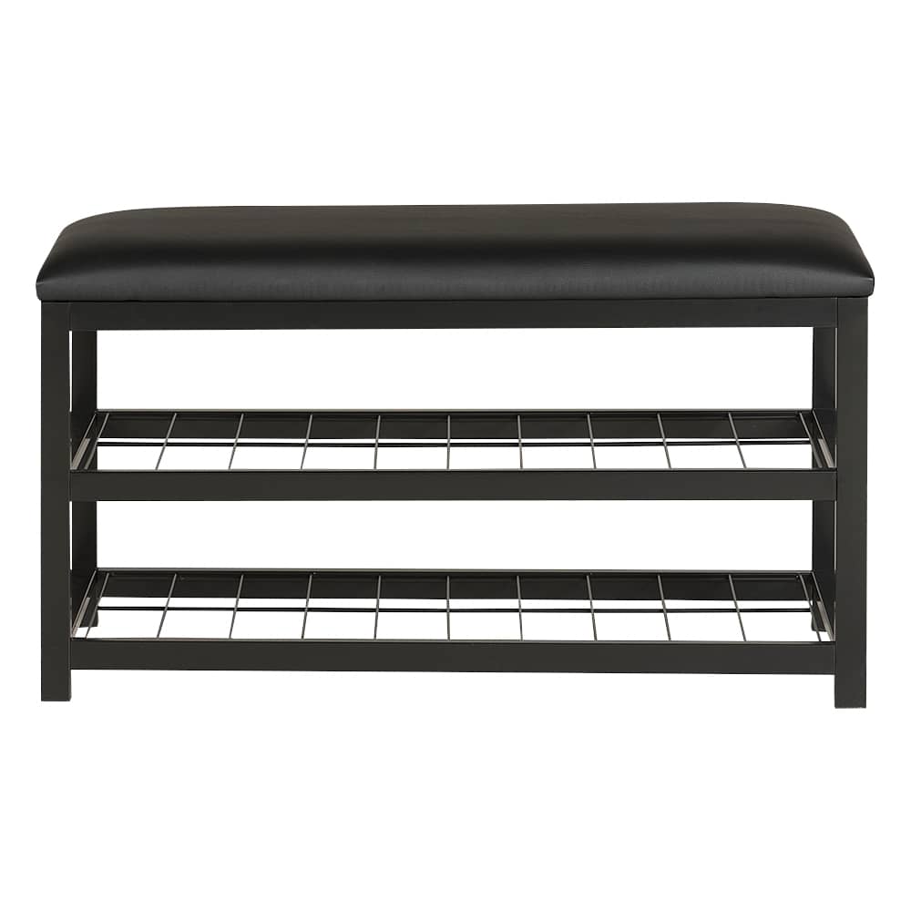Banc avec rangement pour chaussures noir 31 1/2 po