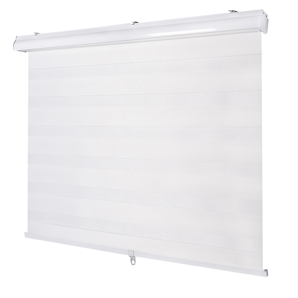 Toile à rouleau à bandes alternées 55 po x 84 po blanche VERTUO