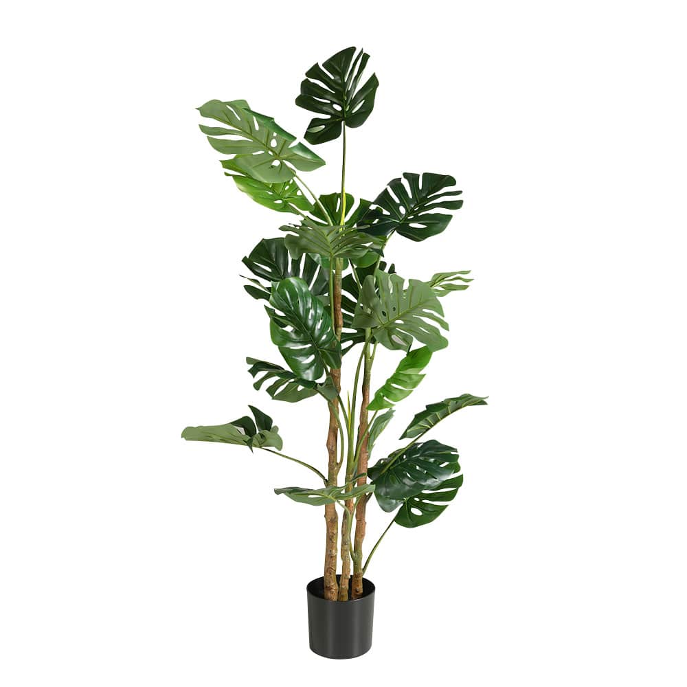 Plante artificielle Monstera avec pot en plastique noir 63 po VERTUO