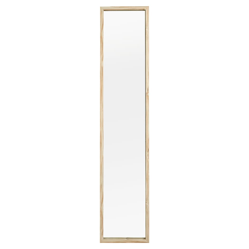 Miroir Condo rectangulaire avec cadre en fibre de bois naturel 14 po x 70 po
