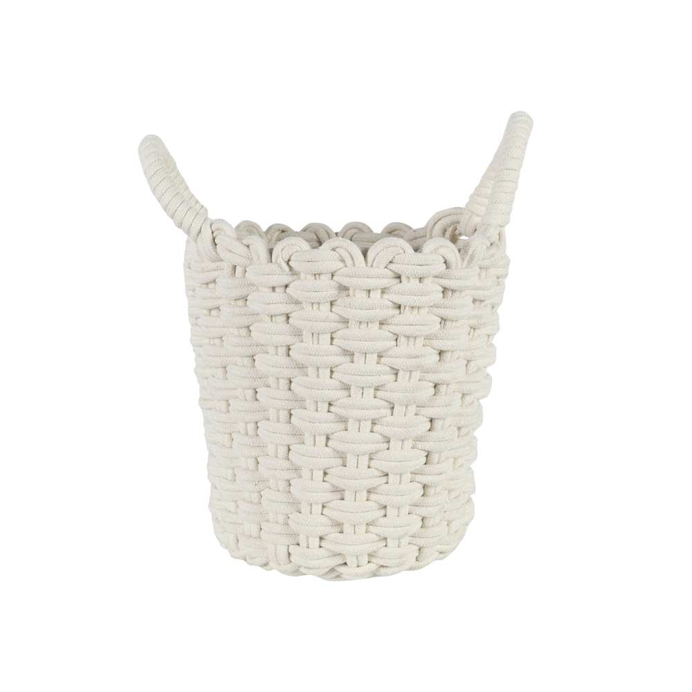 Panier de rangement en polyester et coton beige 13 3/4 po VERTUO