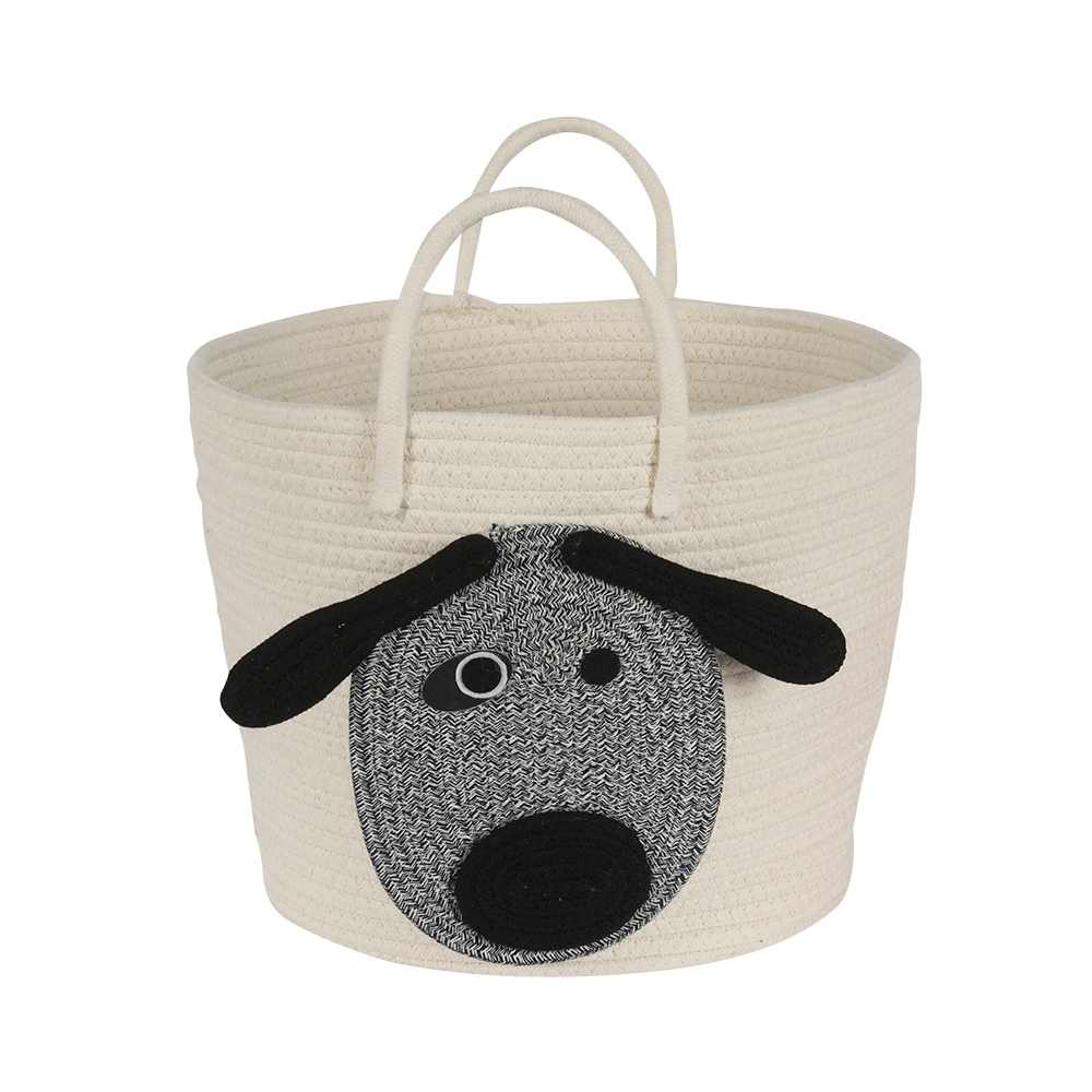 Panier de rangement Pitou en polyester et coton beige 13 3/4 po VERTUO