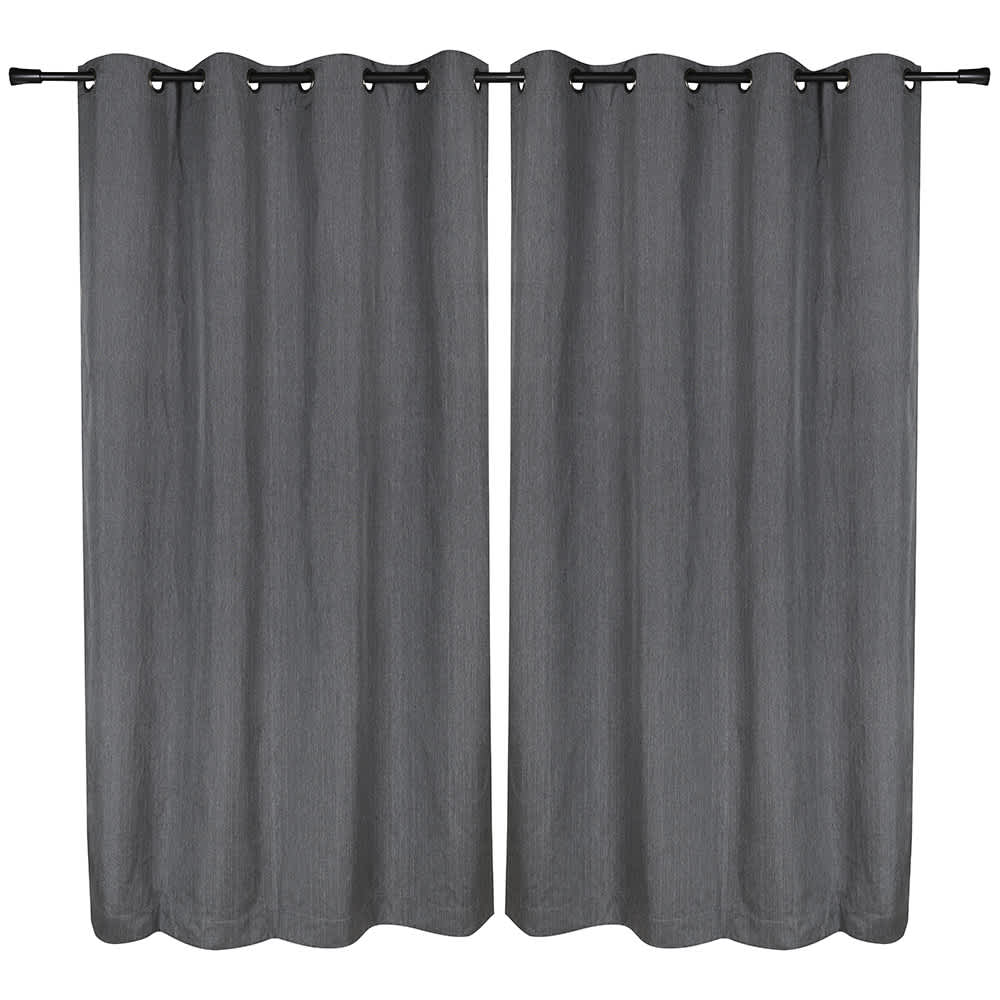 Rideaux coupe-lumière à œillets gris 54 po x 84 po Pqt/2 VERTUO