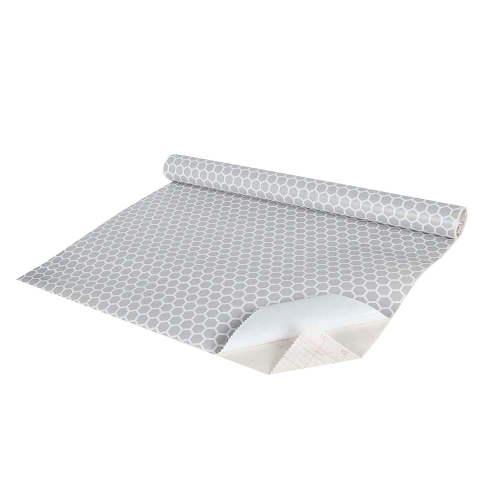 Revêtement autocollant pour armoires alvéoles gris 18 po x 9 pi