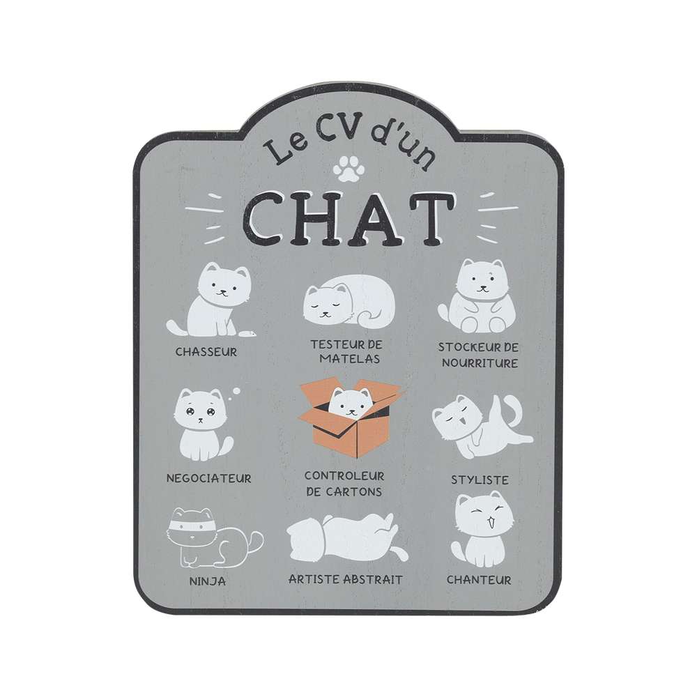 Décoration murale Le CV d'un chat