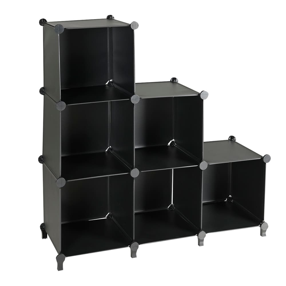 Étagère noire modulable à 6 cubes PRATICO
