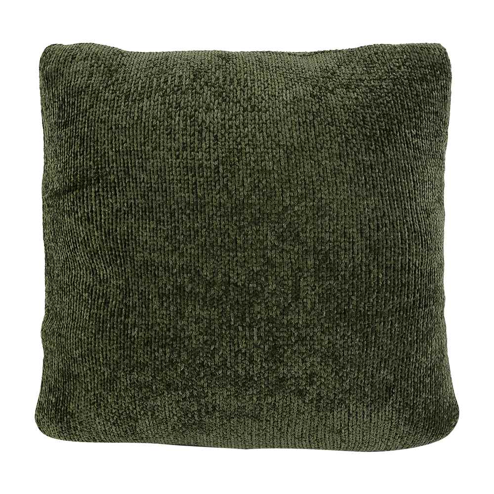 Coussin chenille vert  17 3/4 po x 17 3/4 po ASTELLA