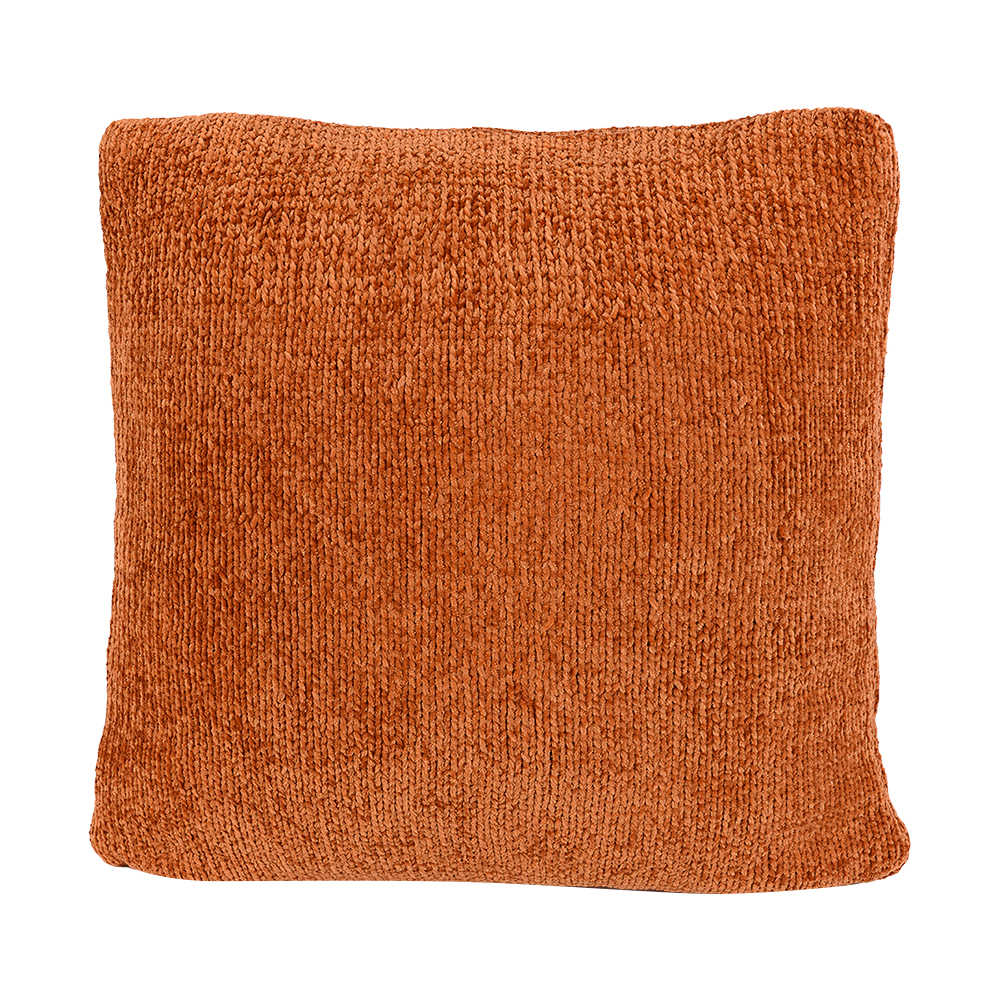 Coussin chenille orange  17 3/4 po x 17 3/4 po ASTELLA