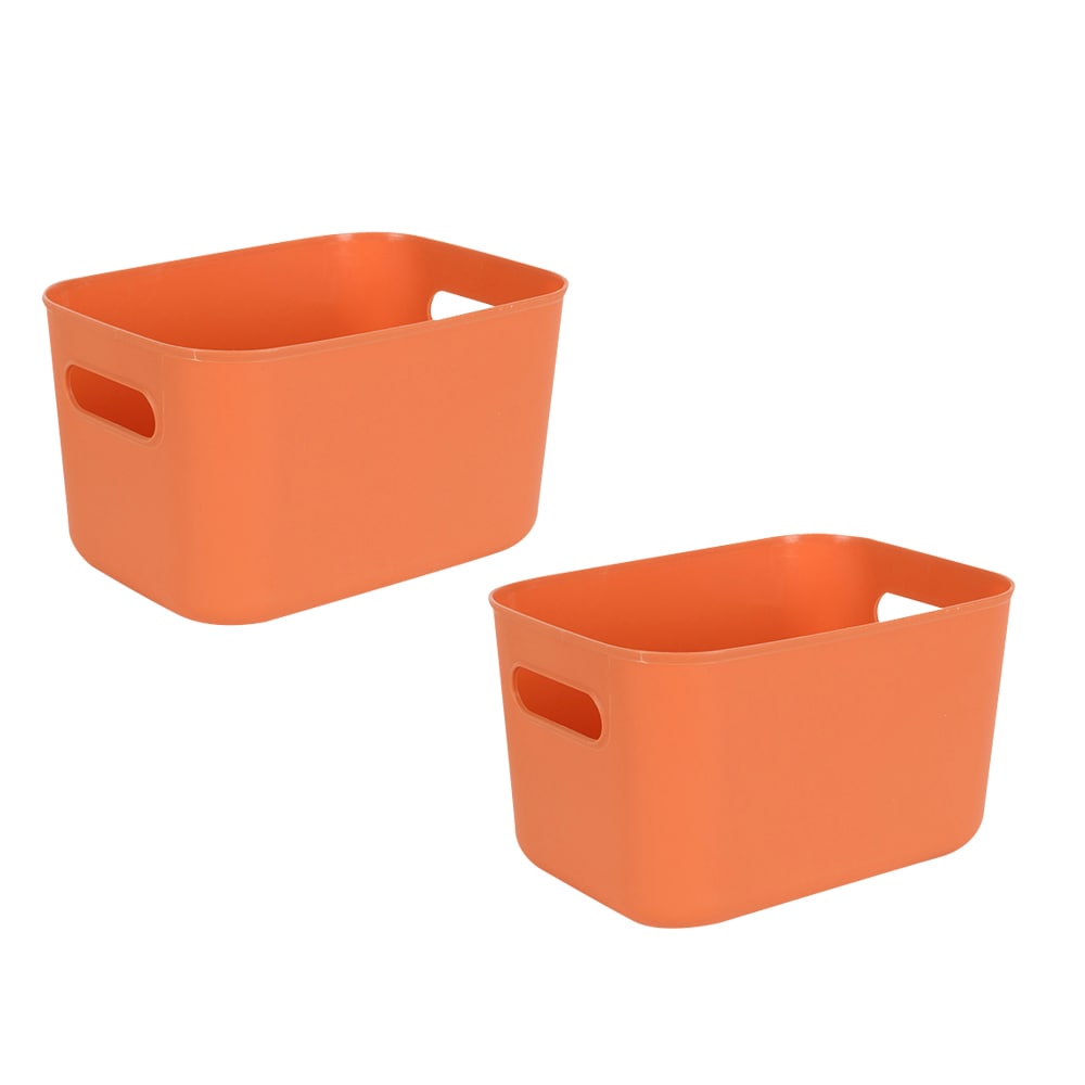 Ensemble de 2 bacs de rangement oranges